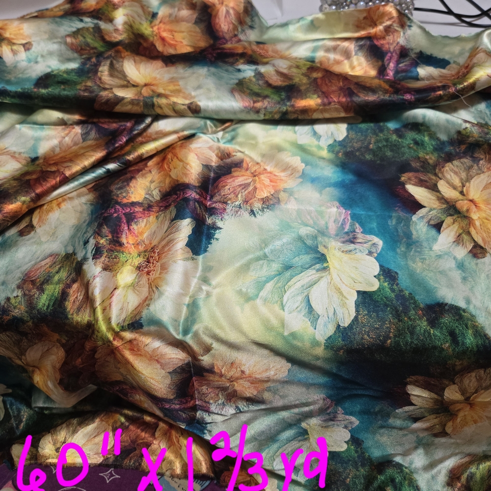 Floral Satin Fabric